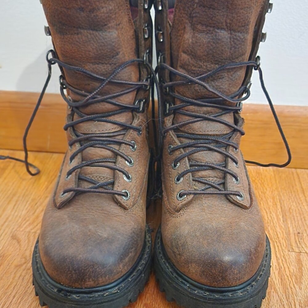 Cabelas Brown Leather Goretex Thinsulate Steel Toe Hunting Workboots